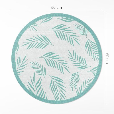 Vinyl vloerkleed rond Palmtakken tropische bladeren