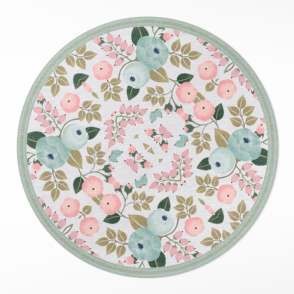 Pvc mat rond Pastelkleurige delicate pioenrozen