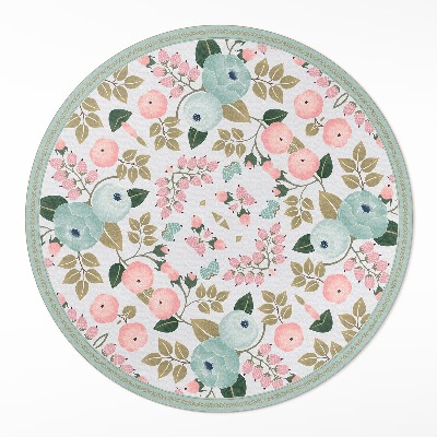 Pvc mat rond Pastelkleurige delicate pioenrozen