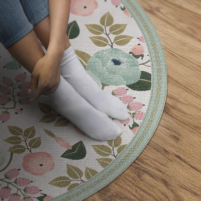 Pvc mat rond Pastelkleurige delicate pioenrozen