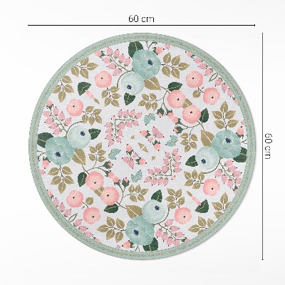 Pvc mat rond Pastelkleurige delicate pioenrozen