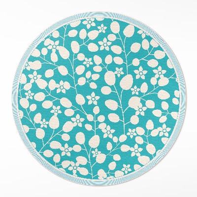 Rond pvc tapijt Een compositie van wilde bloemen en bladeren