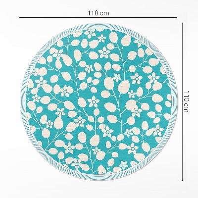 Rond pvc tapijt Een compositie van wilde bloemen en bladeren