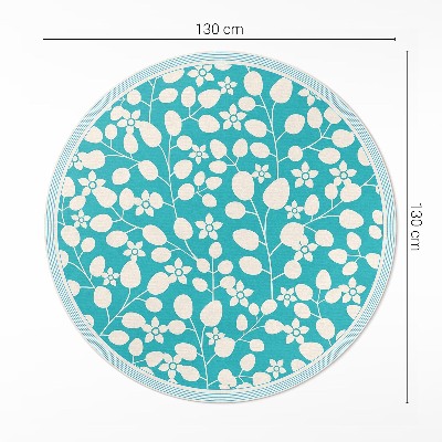 Rond pvc tapijt Een compositie van wilde bloemen en bladeren