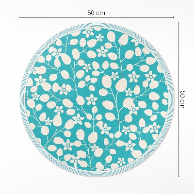 Rond pvc tapijt Een compositie van wilde bloemen en bladeren
