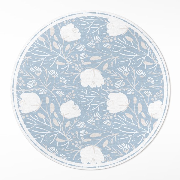 Vinyl vloerkleed rond Prachtige bloemen op een pastelkleurige achtergrond