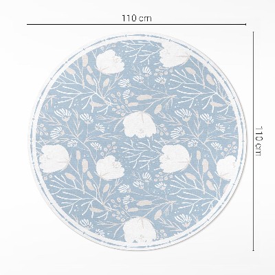 Vinyl vloerkleed rond Prachtige bloemen op een pastelkleurige achtergrond