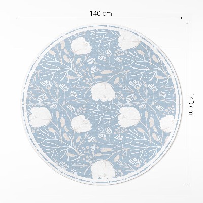 Vinyl vloerkleed rond Prachtige bloemen op een pastelkleurige achtergrond