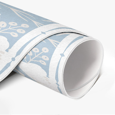 Vinyl vloerkleed rond Prachtige bloemen op een pastelkleurige achtergrond