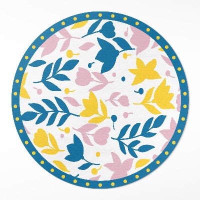 Pvc mat rond Pastelkleurige bloemen plant illustratie