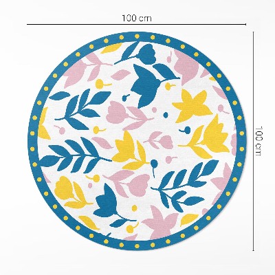 Pvc mat rond Pastelkleurige bloemen plant illustratie