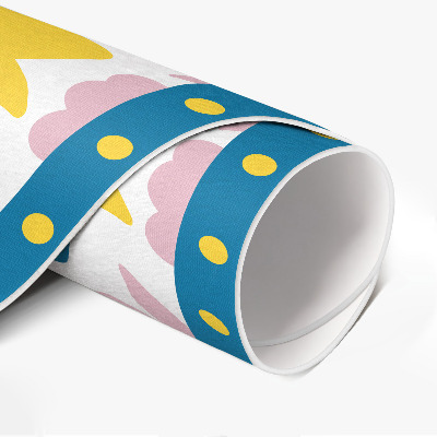 Pvc mat rond Pastelkleurige bloemen plant illustratie