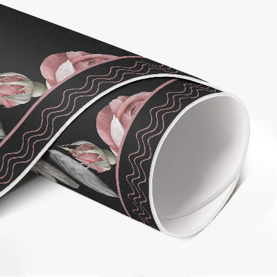 Vinyl vloerkleed rond Retro mooie bloemen rozen