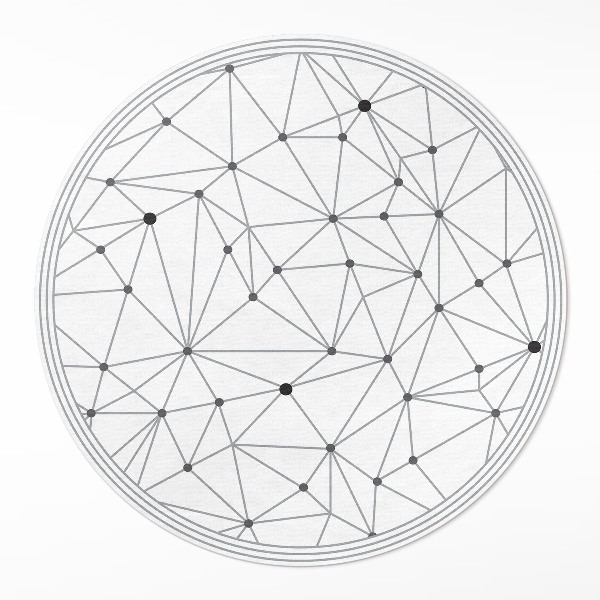 Pvc mat rond Modern patroon van verbonden lijnen