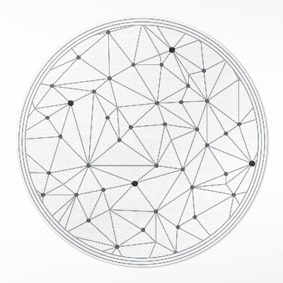 Pvc mat rond Modern patroon van verbonden lijnen