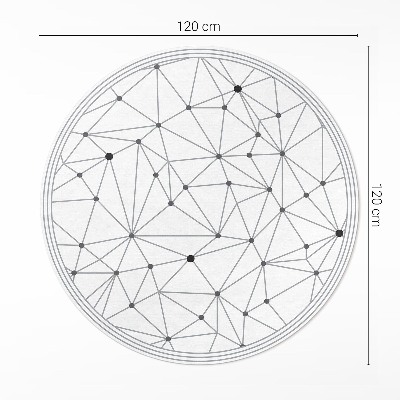 Pvc mat rond Modern patroon van verbonden lijnen