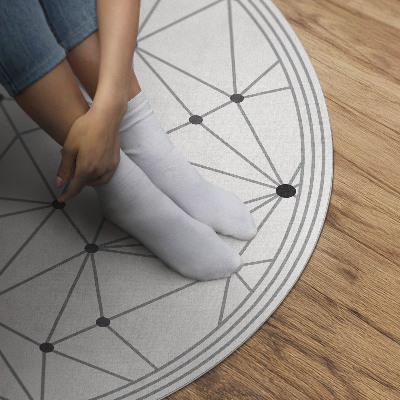 Pvc mat rond Modern patroon van verbonden lijnen