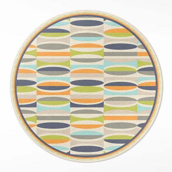 Rond pvc tapijt Abstracte ellipsen in retrostijl