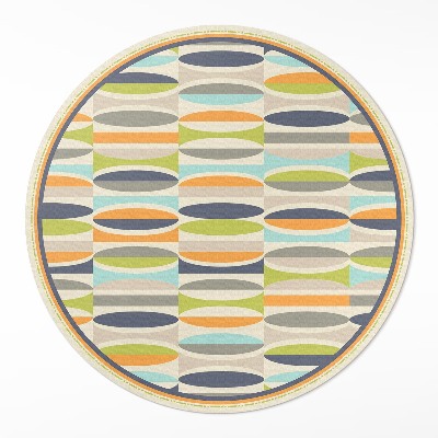 Rond pvc tapijt Abstracte ellipsen in retrostijl