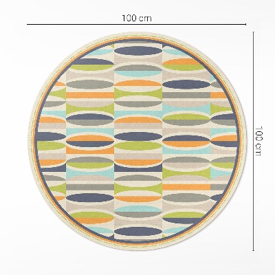 Rond pvc tapijt Abstracte ellipsen in retrostijl