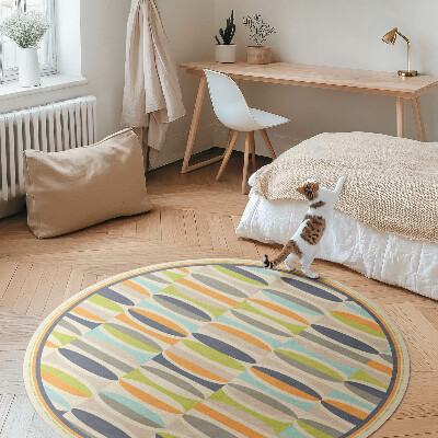 Rond pvc tapijt Abstracte ellipsen in retrostijl