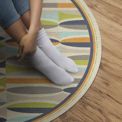 Rond pvc tapijt Abstracte ellipsen in retrostijl