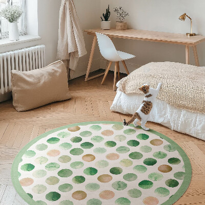 Vinyl vloerkleed rond Aquarel stippen geschilderde cirkels boho