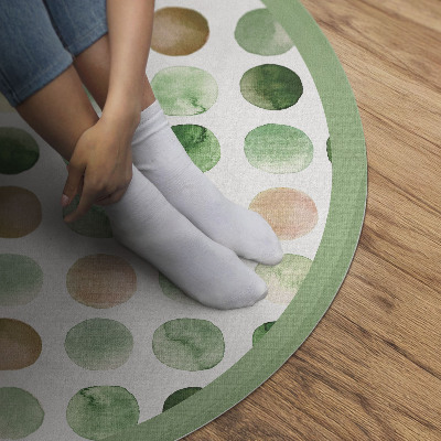 Vinyl vloerkleed rond Aquarel stippen geschilderde cirkels boho