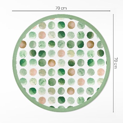 Vinyl vloerkleed rond Aquarel stippen geschilderde cirkels boho