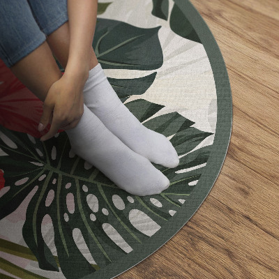 Pvc mat rond Tropische Hawaiiaanse bloemen