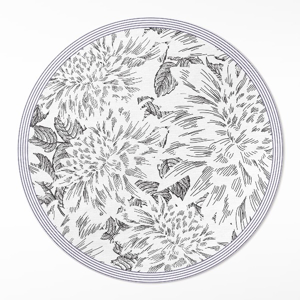 Rond pvc tapijt Stijlvolle schets van een weidebloem