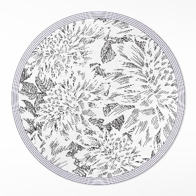 Rond pvc tapijt Stijlvolle schets van een weidebloem