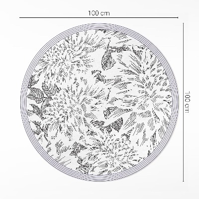 Rond pvc tapijt Stijlvolle schets van een weidebloem