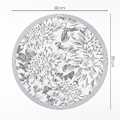 Rond pvc tapijt Stijlvolle schets van een weidebloem