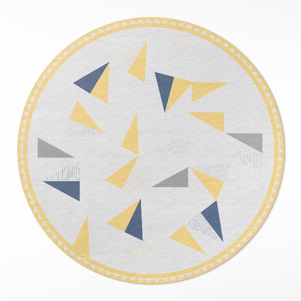 Vinyl vloerkleed rond Geometrische abstractie van driehoeken