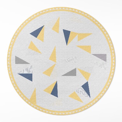 Vinyl vloerkleed rond Geometrische abstractie van driehoeken