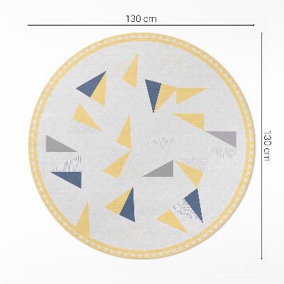 Vinyl vloerkleed rond Geometrische abstractie van driehoeken