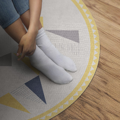 Vinyl vloerkleed rond Geometrische abstractie van driehoeken