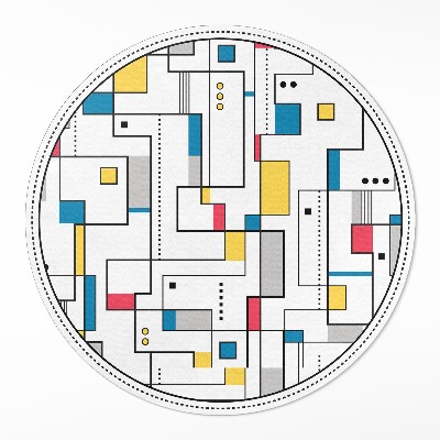Rond pvc tapijt Kleurrijke lijnabstractie