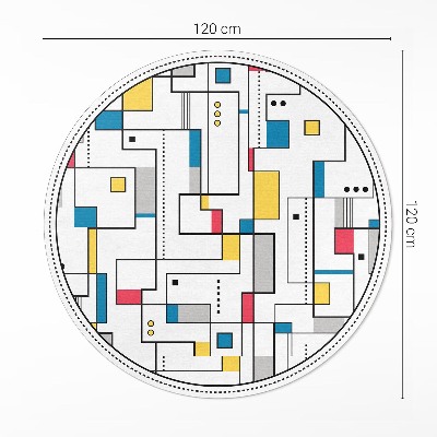 Rond pvc tapijt Kleurrijke lijnabstractie