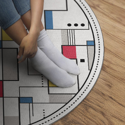 Rond pvc tapijt Kleurrijke lijnabstractie