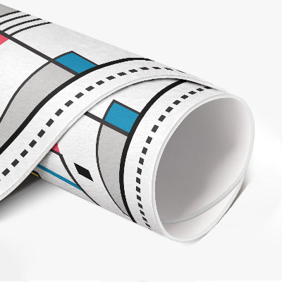 Rond pvc tapijt Kleurrijke lijnabstractie