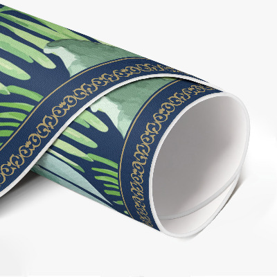 Pvc mat rond Tropische wilde junglebladeren