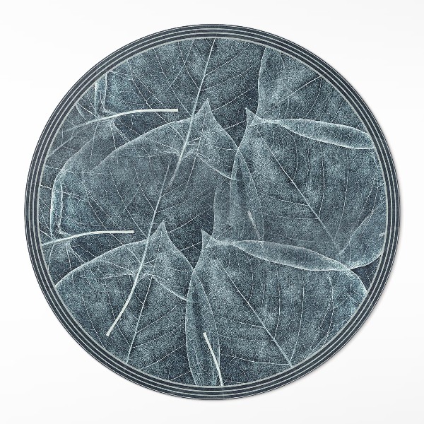 Vinyl vloerkleed rond Donkere plantenbladeren