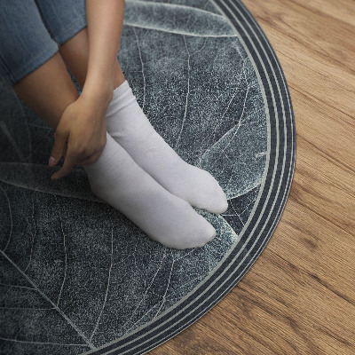 Vinyl vloerkleed rond Donkere plantenbladeren