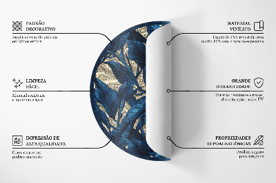 Vinyl vloerkleed rond Donkere plantenbladeren