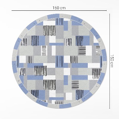 Pvc mat rond Abstracte compositie van rechthoeken