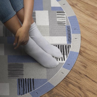 Pvc mat rond Abstracte compositie van rechthoeken