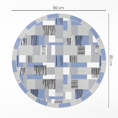 Pvc mat rond Abstracte compositie van rechthoeken