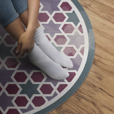 Rond pvc tapijt Geometrische sterren klein mozaïek